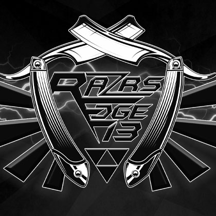 RazrsEdge13 streamer logo design grayscale black and white