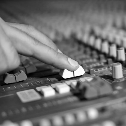 Sound engineering grayscale black and white