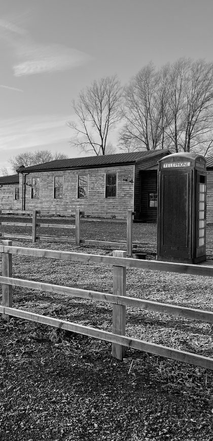 Dunmow Crematorium grayscale black and white