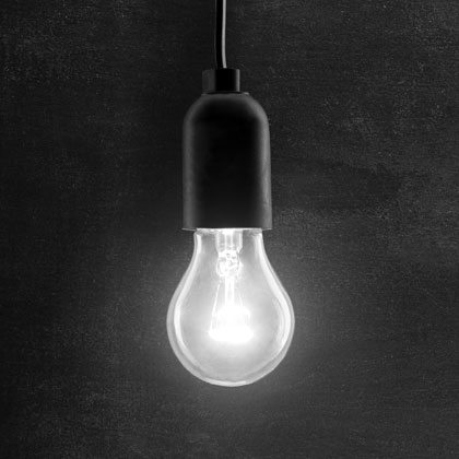 hanging cord light bulb grayscale black and white